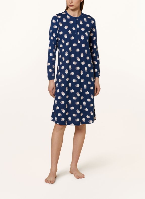 mey Nachthemd serie SCRIBBLED DOTS DONKERBLAUW / WIT / ROSÉ