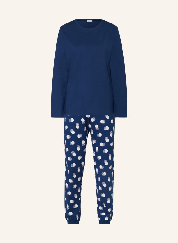 mey Schlafanzug Serie SCRIBBLED DOTS DUNKELBLAU/ WEISS/ ROSÉ