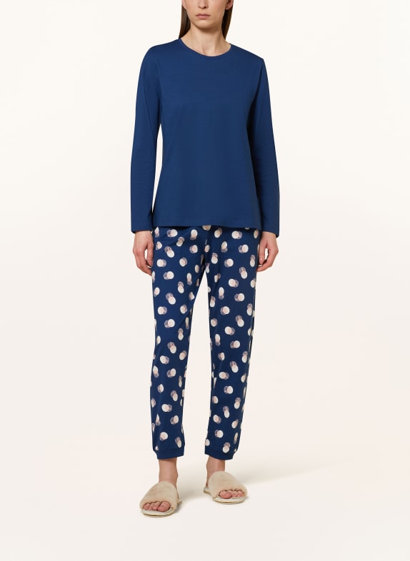 mey Pyjama SCRIBBLED DOTS-serie DONKERBLAUW / WIT / ROSÉ