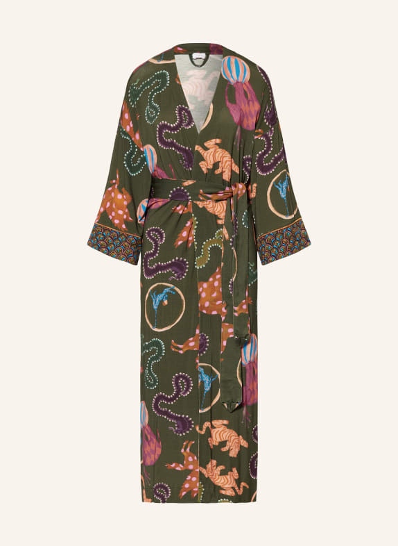 mey Damen-Kimono Serie LOVE CIRCUS OLIV/ ORANGE/ DUNKELLILA