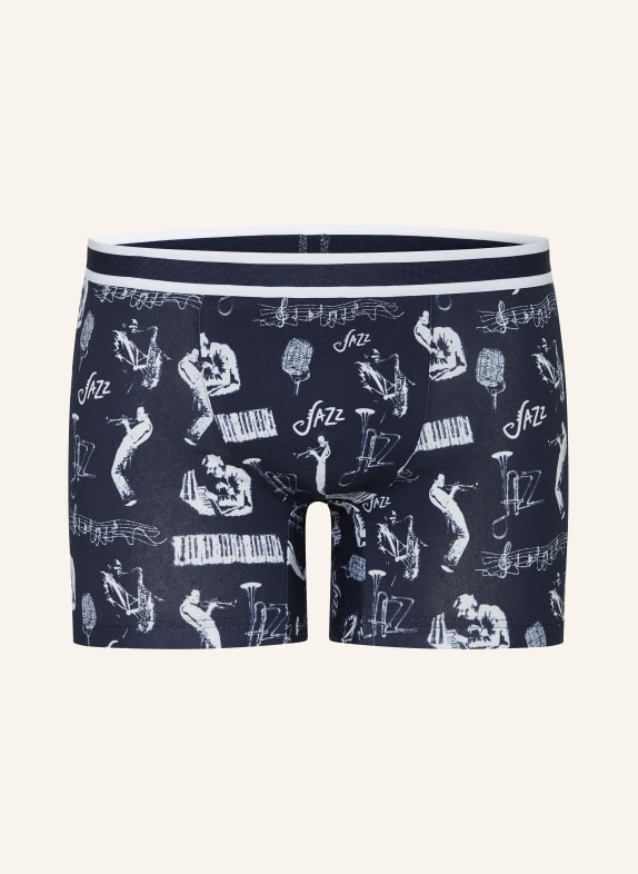 mey Boxershorts Serie JAZZ MUSIC DUNKELBLAU/ WEISS