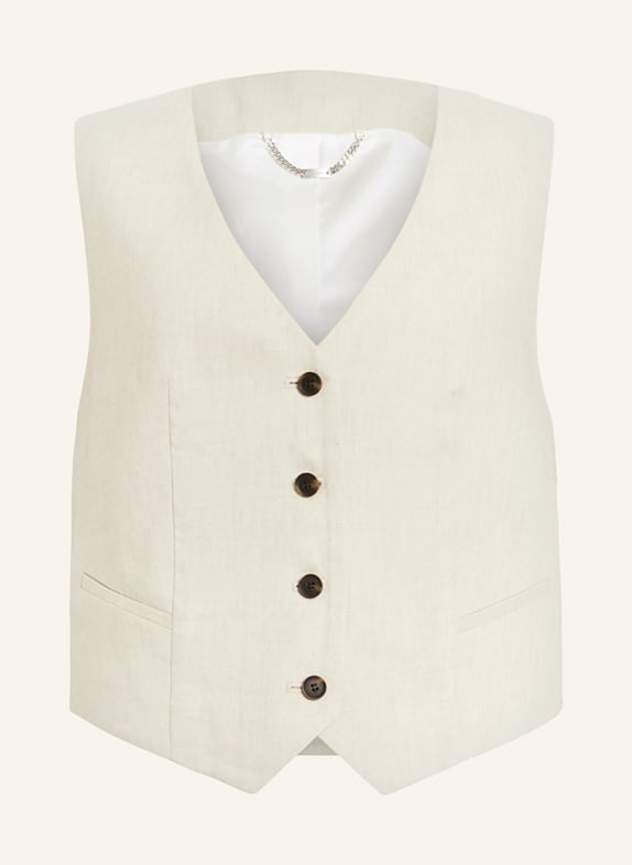 ALLSAINTS Blazer vest WHITNEY with linen LIGHT BROWN