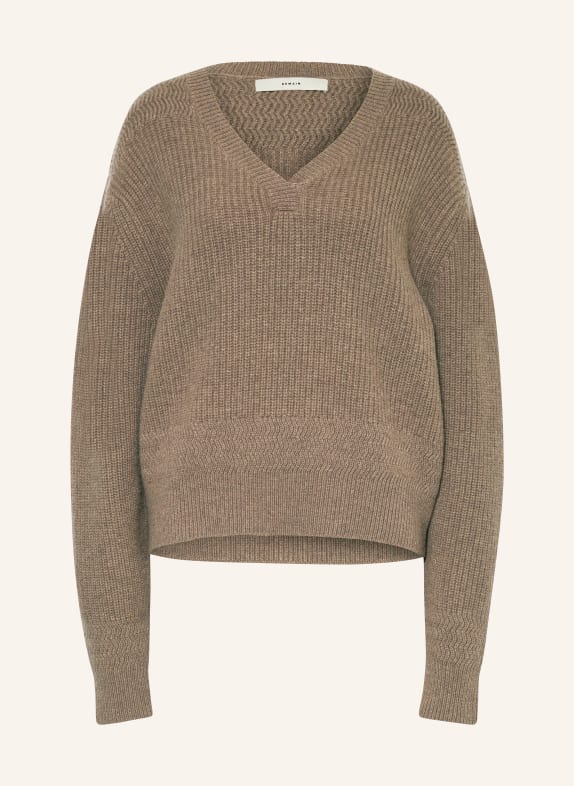 REMAIN Sweter SZAROBRĄZOWY