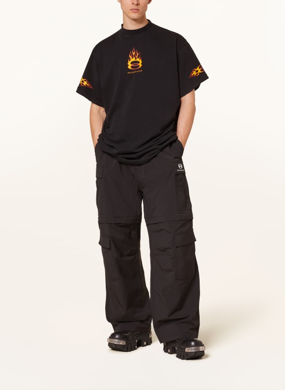 BALENCIAGA T-shirt oversize NOIR / JAUNE / ORANGE