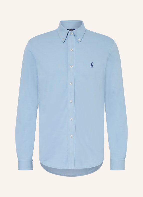 POLO RALPH LAUREN Piqué shirt custom fit LIGHT BLUE