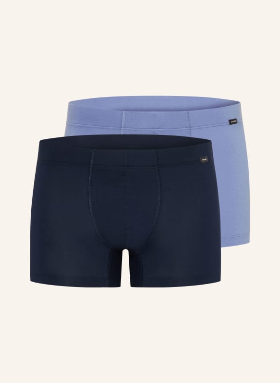 HANRO 2er-Pack Boxershorts COTTON ESSENTIALS HELLBLAU/ DUNKELBLAU