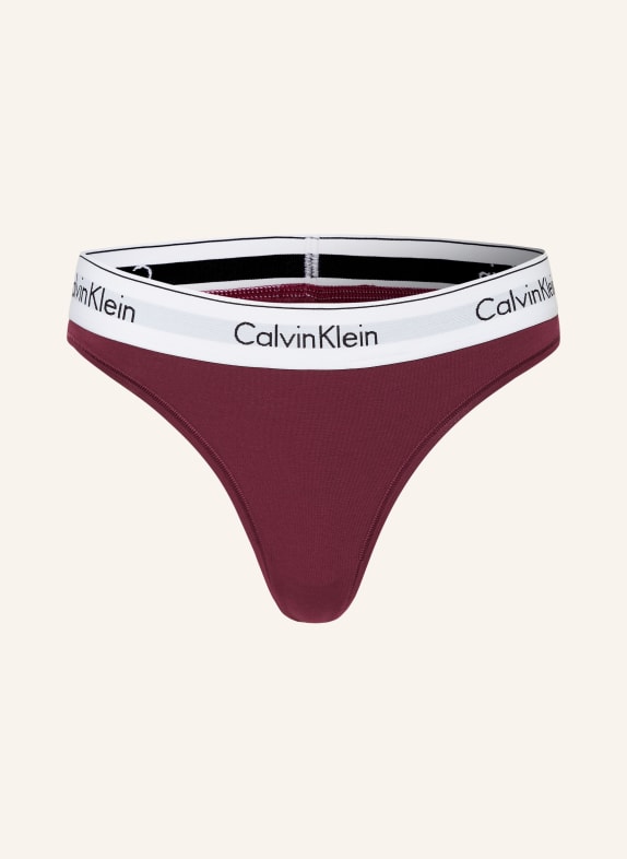 Calvin Klein Kalhotky String MODERN COTTON TMAVĚ ČERVENÁ