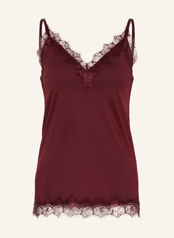 rosemunde Top BILLIE with lace DARK RED