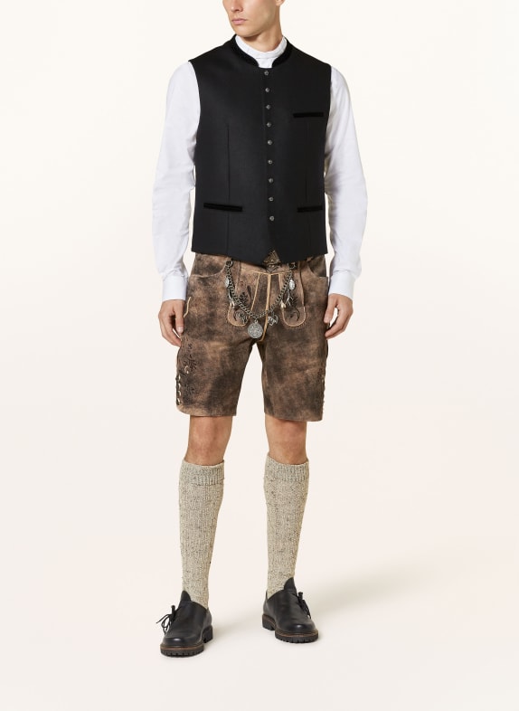 Hammerschmid Vestă tradițională MANUEL Extra Slim Fit NEGRU