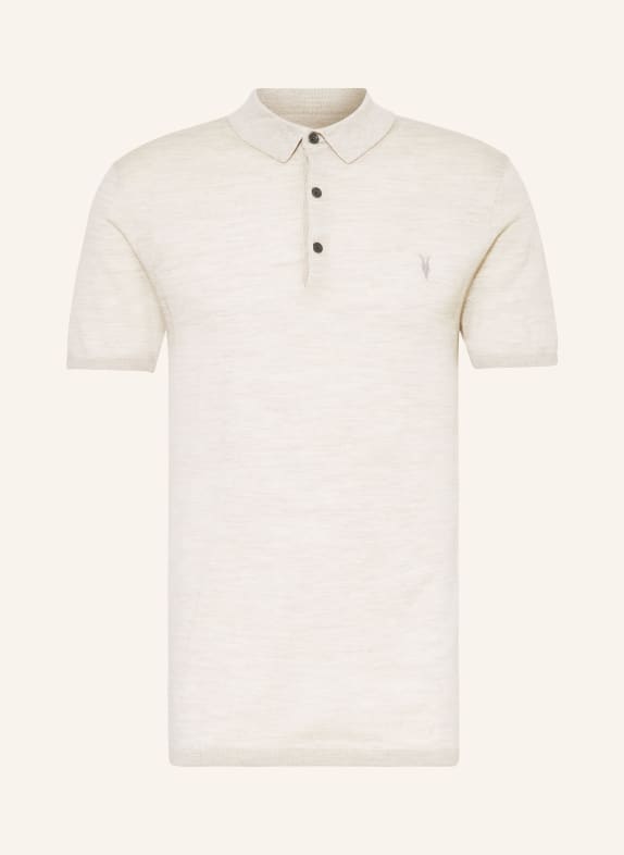 ALLSAINTS Knitted polo shirt MODE made of merino wool LIGHT BROWN