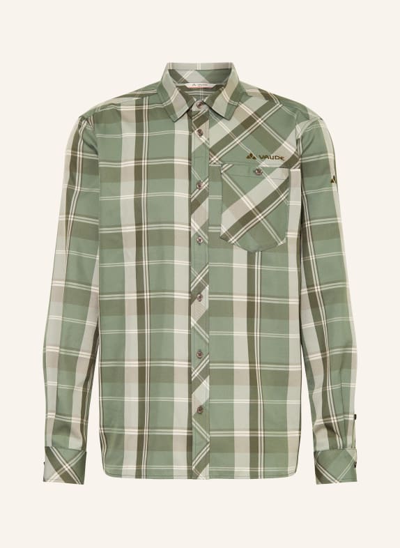 VAUDE Hemd-Bluse M NESHAN LS ST IV HELLGRÜN/ WEISS