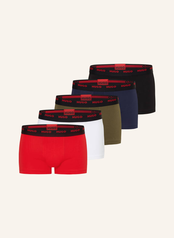 HUGO 5-pack boxer shorts RED/ WHITE/ DARK BLUE