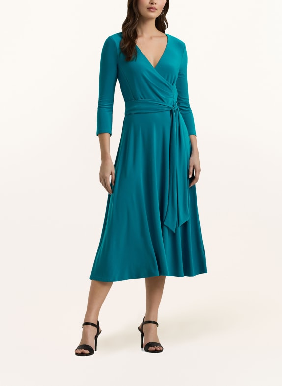 LAUREN RALPH LAUREN Kleid mit 3/4-Arm PETROL