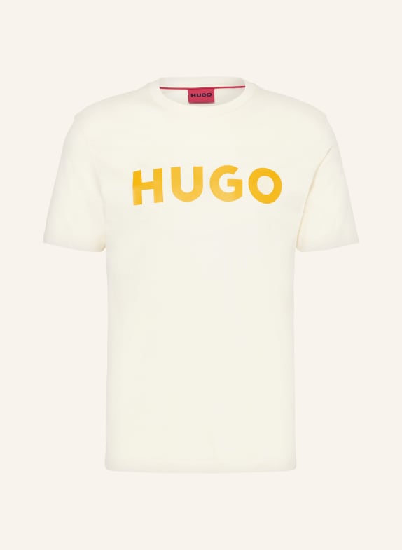 HUGO T-shirt DULIVIO LIGHT YELLOW/ BROWN