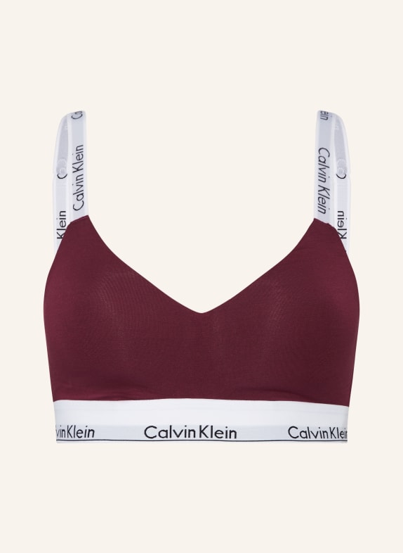 Calvin Klein Bustier podprsenka MODERN COTTON TMAVĚ ČERVENÁ