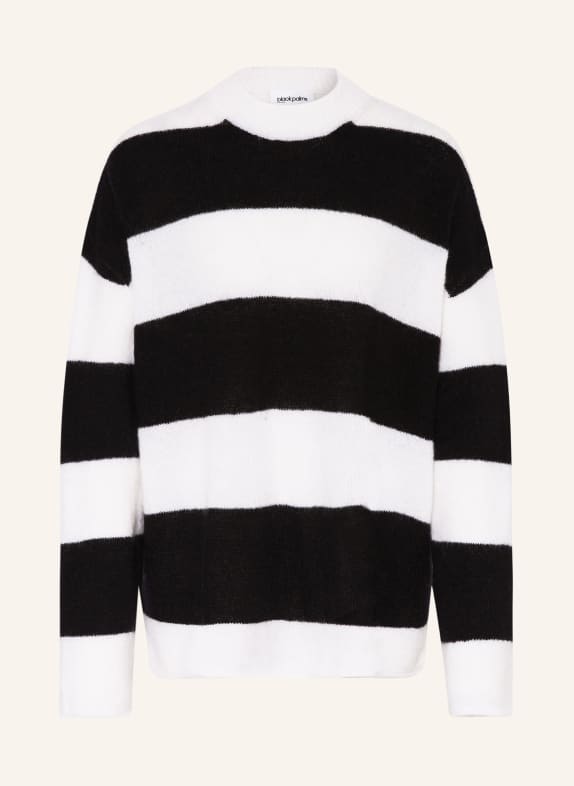black palms Oversized sweater SELIMA with mohair BLACK/ WHITE