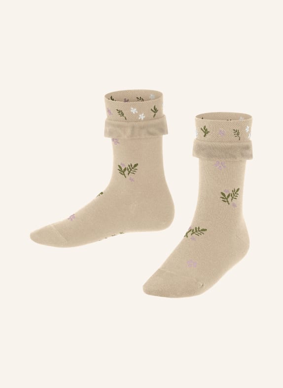 FALKE Socks COUNTRY FLOWER  BEIGE/ LIGHT PINK/ GREEN