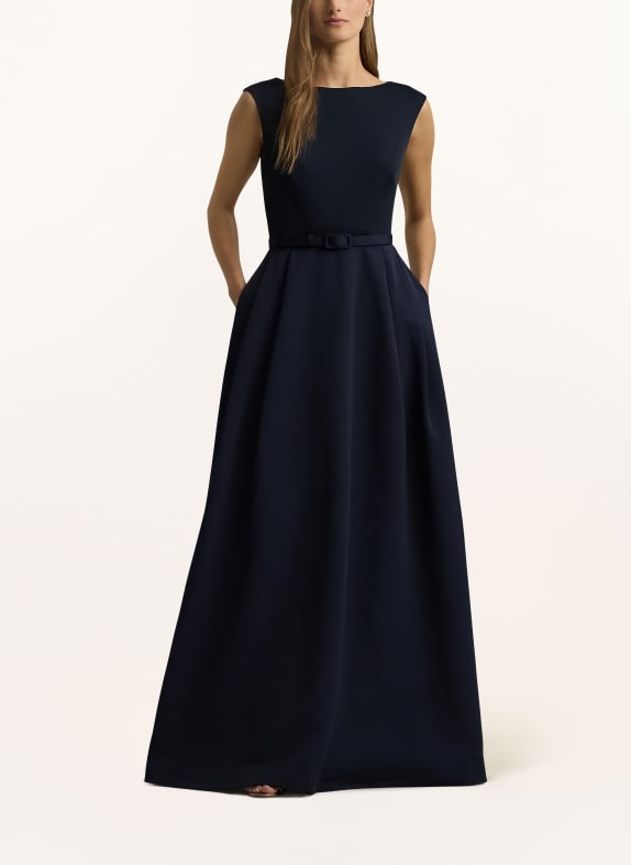 LAUREN RALPH LAUREN Abendkleid NOELLA im Materialmix  DUNKELBLAU