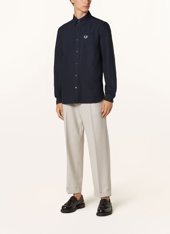 FRED PERRY Overhemd Regular Fit DONKERBLAUW