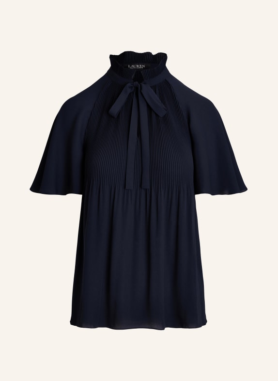 LAUREN RALPH LAUREN Blusenshirt mit Plissees DUNKELBLAU