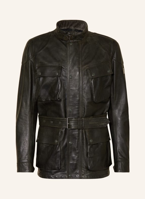 BELSTAFF Kožená bunda LEGACY TRIALMASTER PANTHER TMAVĚ ŠEDÁ