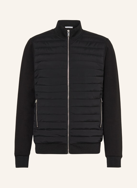 REISS Quilted jacket FLINTOFF in mixed materials BLACK