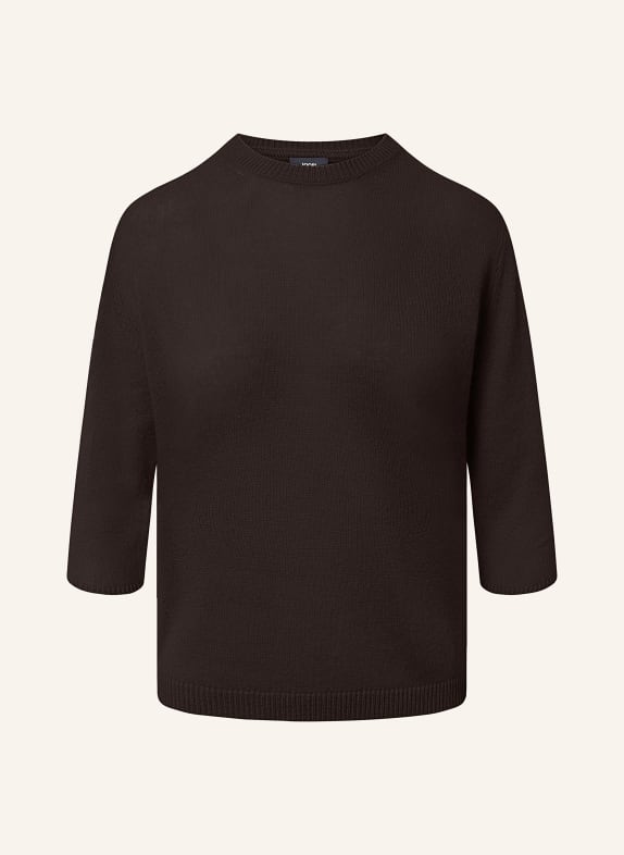 JOOP! Cashmere sweater with 3/4 sleeves DARK BROWN