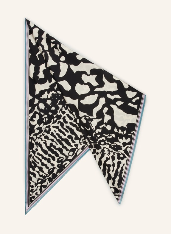 LUISA CERANO Silk scarf BLACK/ WHITE