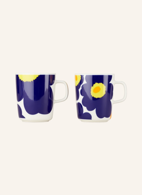 marimekko Set of 2 mugs OIVA/UNIKKO CREAM/ BLUE/ YELLOW