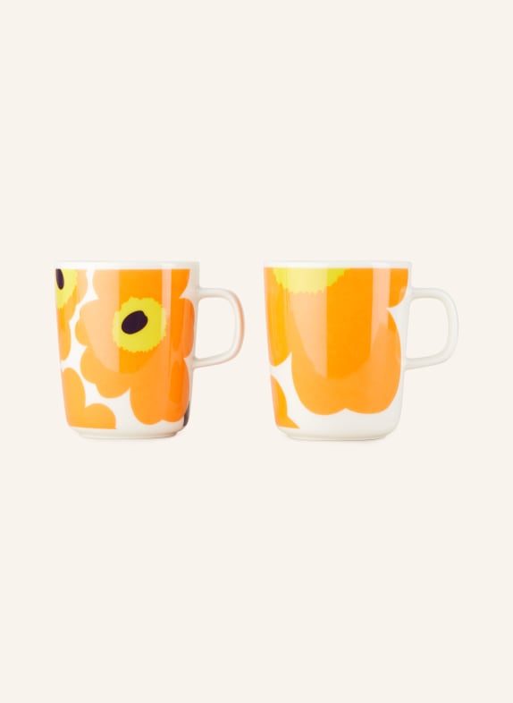 marimekko Set of 2 mugs OIVA/UNIKKO CREAM/ ORANGE/ YELLOW