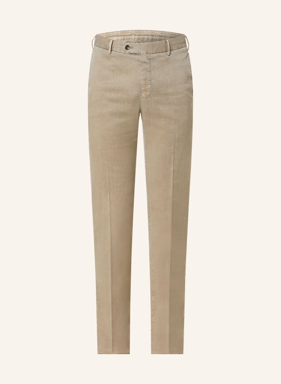 PT TORINO Chinos slim fit with linen TAUPE