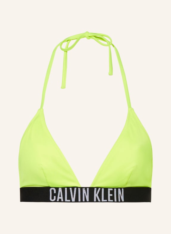 Calvin Klein Triangle bikini top INTENSE POWER NEON YELLOW