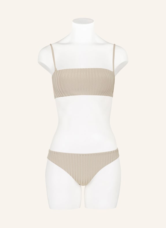Calvin Klein Haut de bikini bandeau ARCHIVE RIB TAUPE
