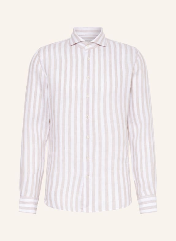 PROFUOMO Linen shirt comfort fit WHITE/ BEIGE