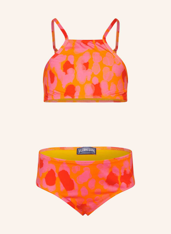 VILEBREQUIN Bustier-Bikini NEW LEOPARD ORANGE/ PINK/ ROT