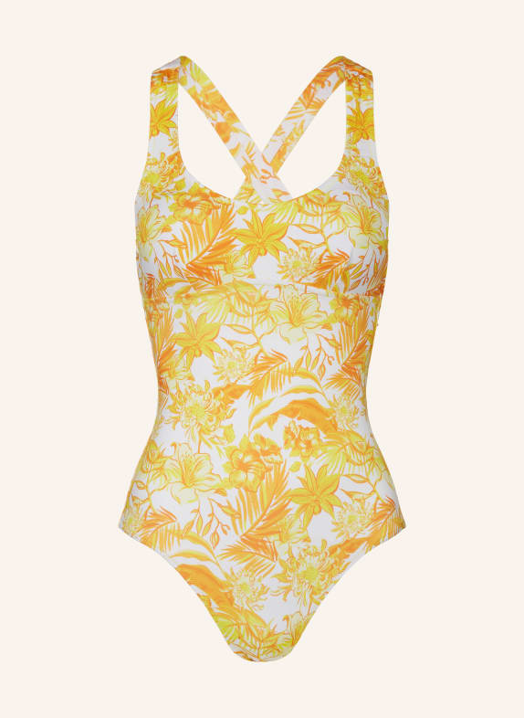 VILEBREQUIN Swimsuit TAHITI FLOWERS WHITE/ YELLOW/ ORANGE