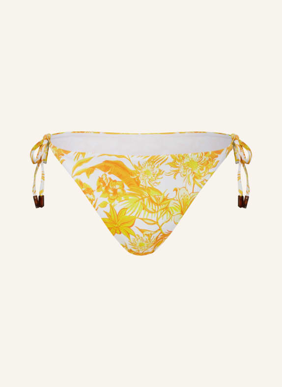 VILEBREQUIN Triangle bikini bottoms TAHITI FLOWERS WHITE/ YELLOW/ ORANGE