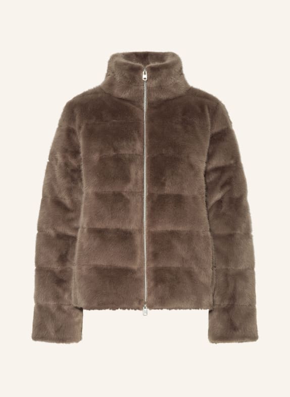 Juvia Down jacket FENJA with faux fur 285 cacao