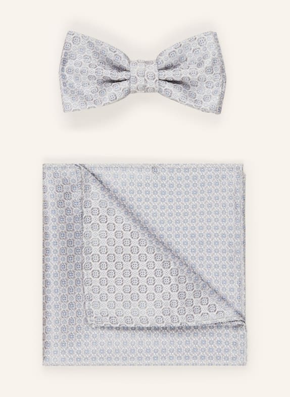 Prince BOWTIE Set: Bow tie and pocket square LIGHT GRAY
