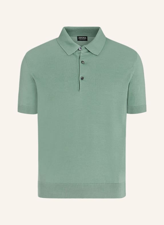 ZEGNA Knitted polo shirt GREEN