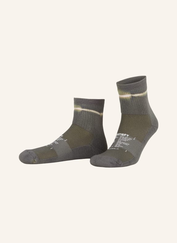 SATISFY Sportovní ponožky TIE DYE z merino vlny Agave Green Tie Dye