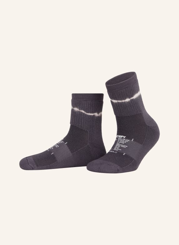 SATISFY Sports socks TIE DYE in merino wool Quicksilver Tie Dye
