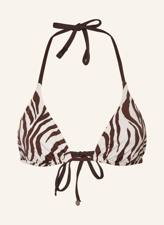Max Mara BEACHWEAR Triangle bikini top AURORA BLACK/ DARK BROWN