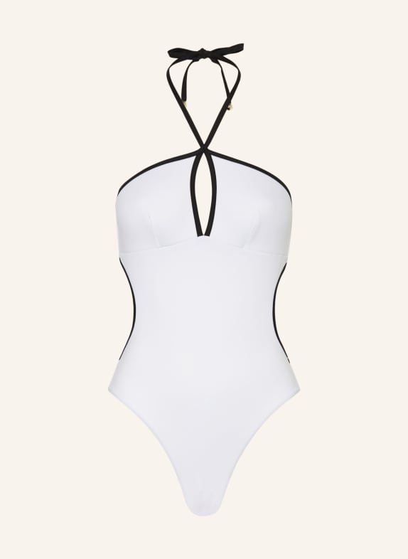 Max Mara BEACHWEAR Halter neck swimsuit CASILDA WHITE/ BLACK