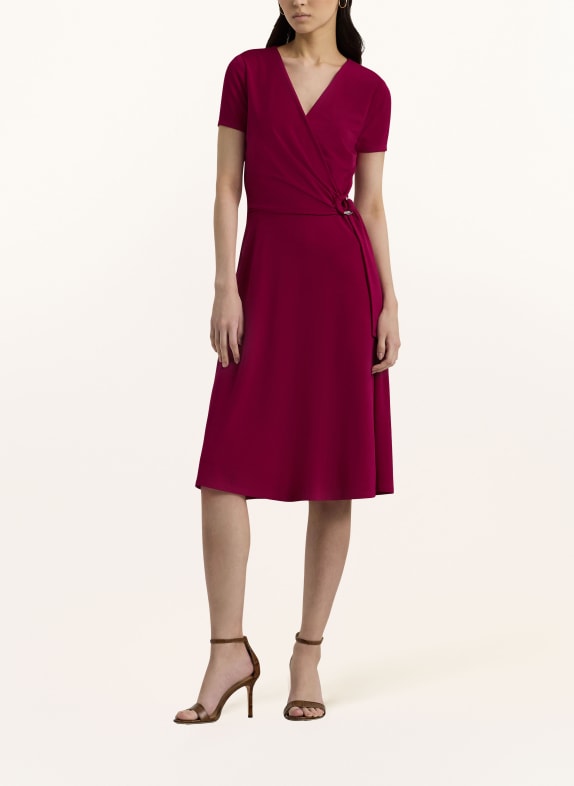 LAUREN RALPH LAUREN Jerseykleid in Wickeloptik FUCHSIA