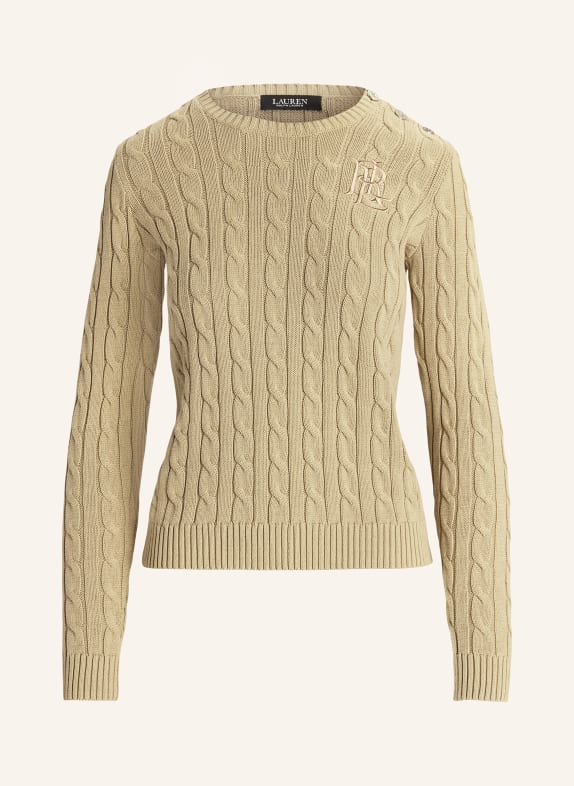 LAUREN RALPH LAUREN Svetr s třpytivou přízí VELBLOUDÍ