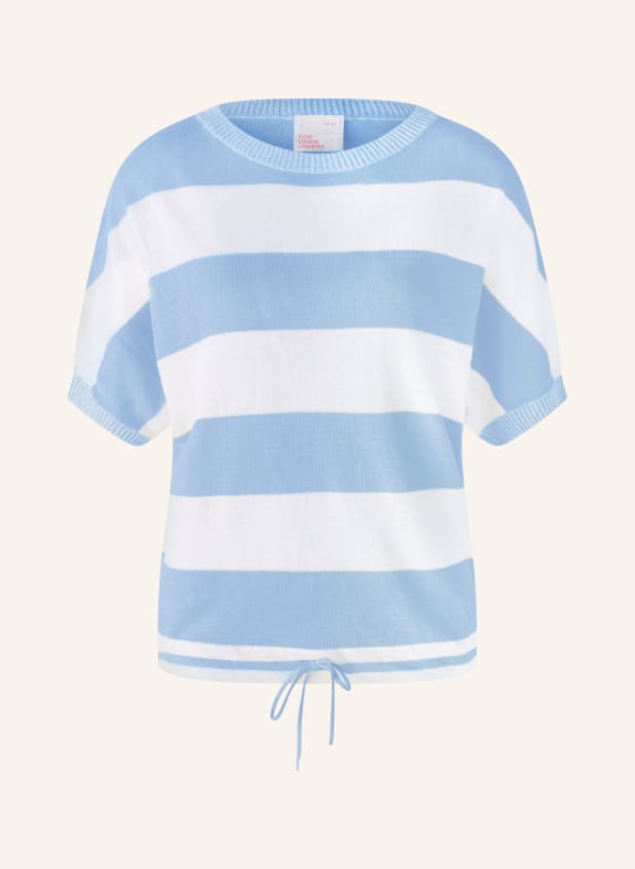 oui Knit shirt in linen LIGHT BLUE/ WHITE