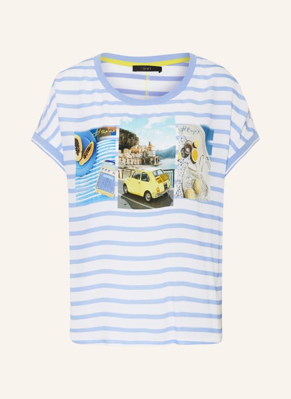 oui T-shirt in mixed materials WHITE/ LIGHT BLUE