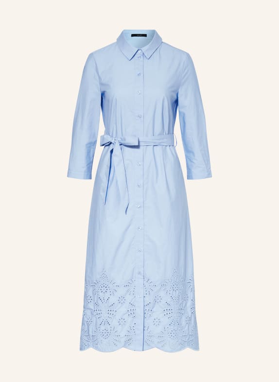 oui Shirt dress with 3/4 sleeves and broderie anglaise LIGHT BLUE