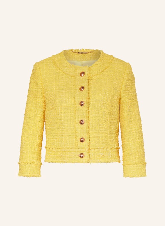 NVSCO Boxy jacket in tweed with 3/4 sleeves YELLOW